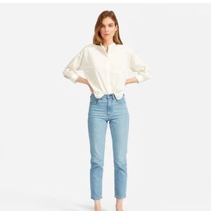 Everlane collarless air shirt